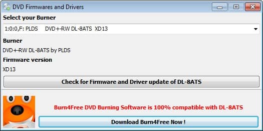 Free updater software for CD DVD and BLURAY Burners